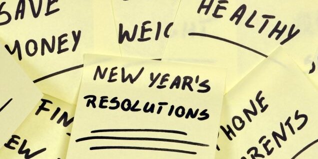 new-years-resolutions Sticky notes with New year's Resolutions.