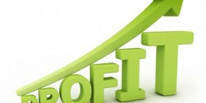 profit icon with arrow going up.